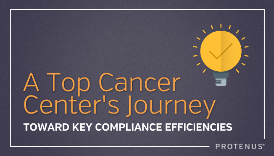 Cancer Center Compliance Efficiencies journey 